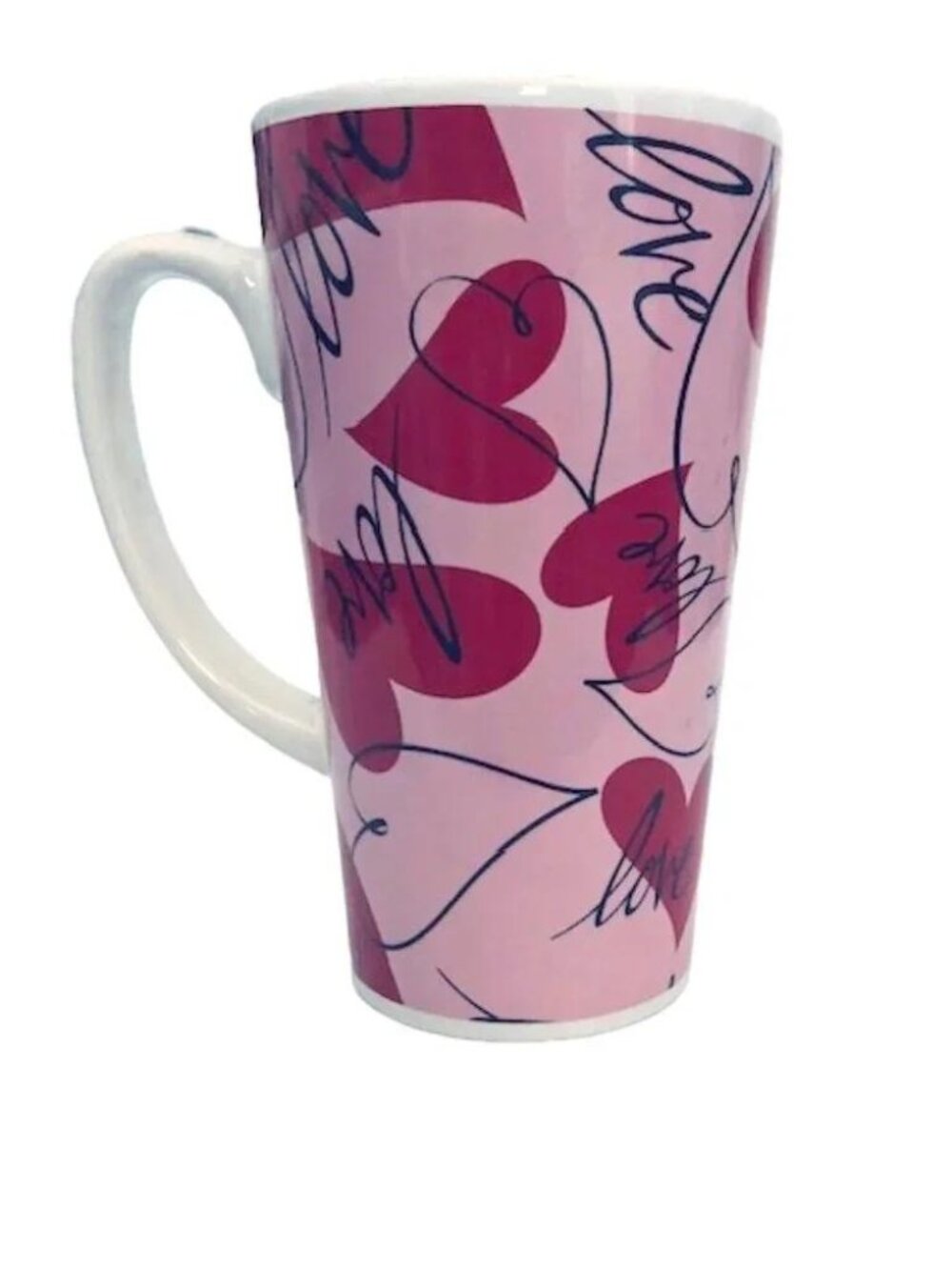 Hearts and Love Tall Ceramic Latte Mug